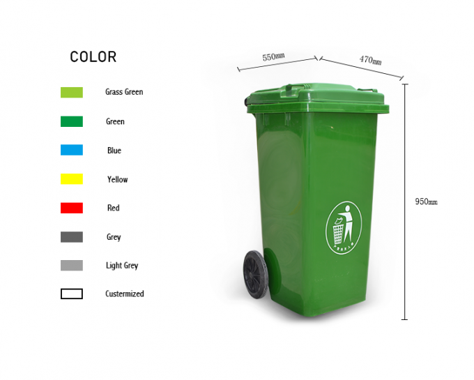 Space Saving Outdoor Garbage Bins With Attached Lids Professional Grade