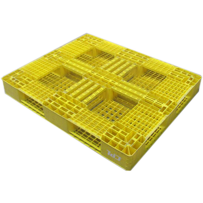 Grid Top Yellow Plastic Pallets Euro HDPE Plastic Pallet For Racking System