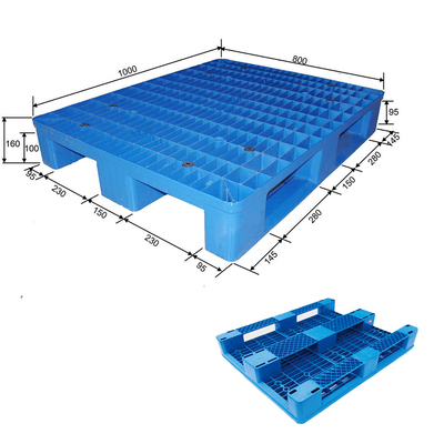 1000x800 Stackable Plastic Pallet HDPE Moisture Resistant For Medical