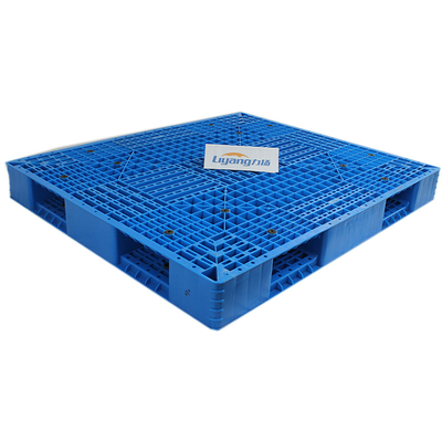 Blue 4 Way Entry Pallet HDPE Lightweight Plastic Pallets Single Faced