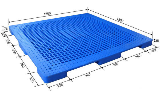 1500*1500 Euro 9 Feed HDPE Plastic Pallet Customize Size Thin For Goat Floor