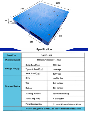 Euro Size HDPE Pallets 4000kg Load Lightweight Plastic Pallets