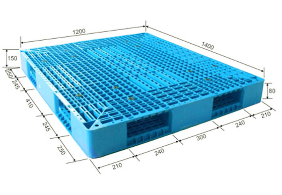 Durable Virgin PP Euro Plastic Pallet Double Faced 1400x1200mm