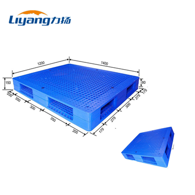 Durable Virgin PP Euro Plastic Pallet Double Faced 1400x1200mm