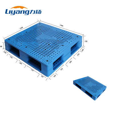 Durable Virgin PP Euro Plastic Pallet Double Faced 1400x1200mm