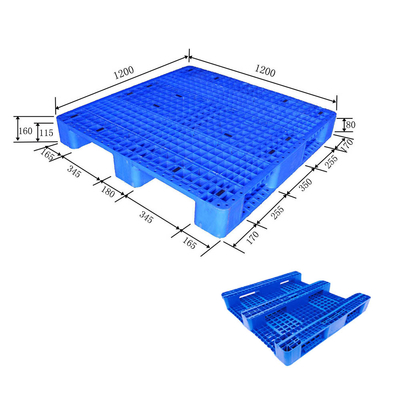 Green 4 Way Heavy Duty Plastic Pallet Warehouse Use Nestable