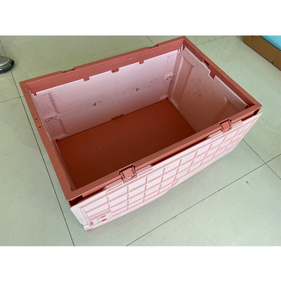 Folding HDPE Plastic Storage Crate With Attached Lid